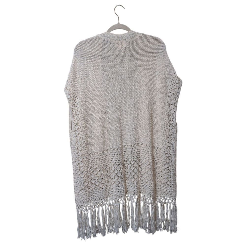 Ralph Lauren Denim & Supply cream crochet open-weave sleeveless long cardigan XS - Picture 2 of 12